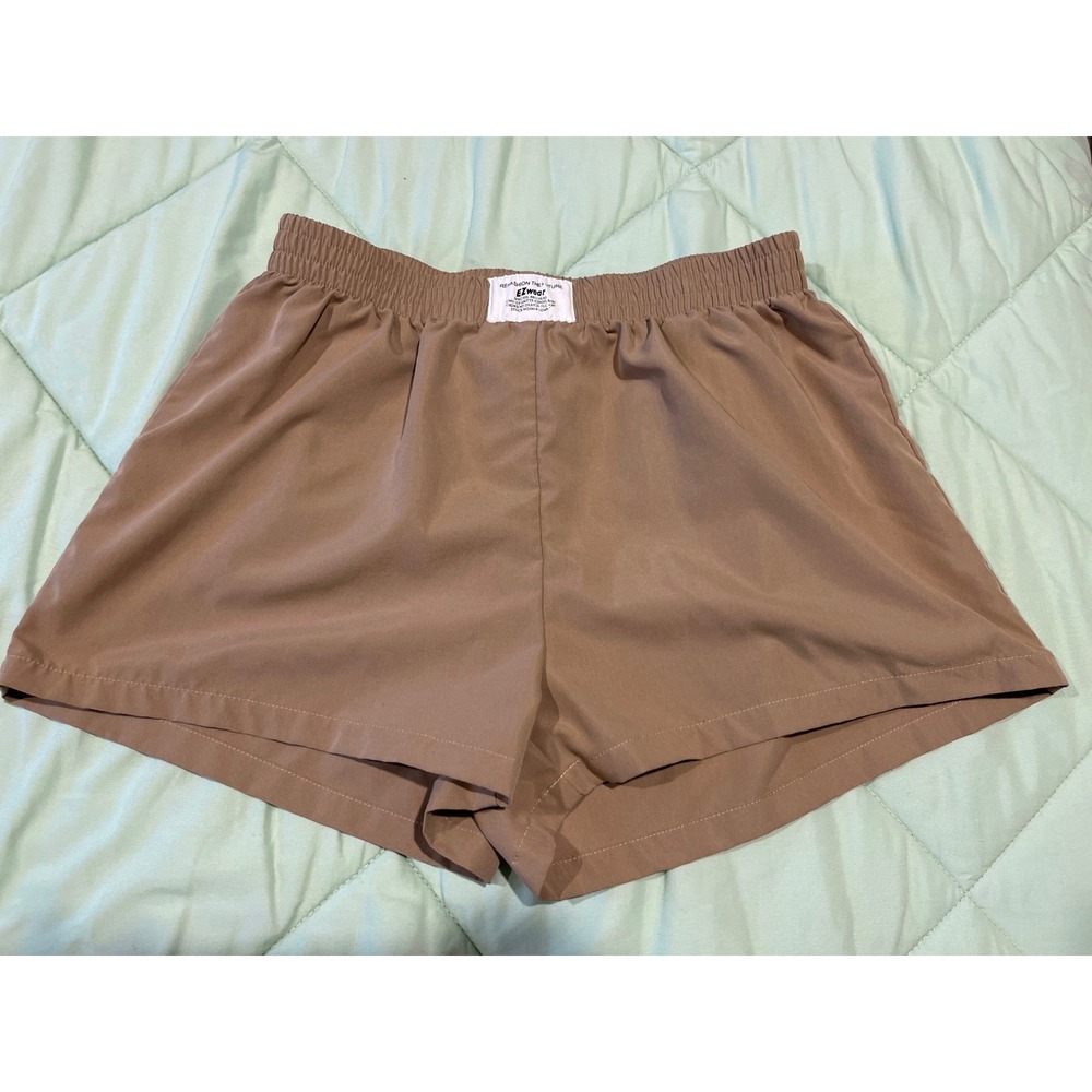 EZwear Brown Casual Elastic Waist Shorts - Size Lg